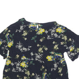 WEEKEND MAX MARA Mens Navy Floral Printed Blouse Short Sleeve Round Neck M