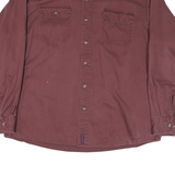 WRANGLER Mens Maroon Cotton Blend Shirt XL Long Sleeve Workwear Casual