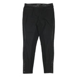 ALL SAINTS Womens Black Polyester Blend Slim Trousers W30 L28 Leather Trim Zip