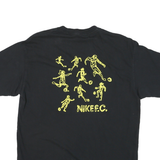 NIKE Mens Black Graphic T-Shirt M Short Sleeve Crew Neck Football Sketch Design