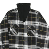 WORKERS Mens Black & White Check Cotton Blend Zip Jacket S Plaid Shirt Jacket