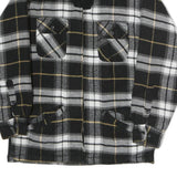 WORKERS Mens Black & White Check Cotton Blend Zip Jacket S Plaid Shirt Jacket