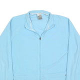 NIKE Womens Light Blue Zip Jacket L Polyester Plain Lightweight Activewear
