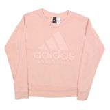 ADIDAS Womens Pink Sweatshirt Crew Neck S Cotton Blend Pullover Logo