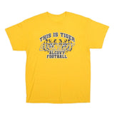 Mens Yellow Graphic T-Shirt L Short Sleeve Crew Neck Tiger Football Country