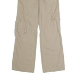 BRANDY Womens Cotton Blend Beige Regular Cargo Trousers W30 L31 Button Closure