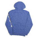 CARHARTT Mens Blue Pullover S Cotton Blend Logo Hoodie Casual Streetwear