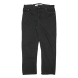 GO WEST Mens Regular Black Denim Jeans W35 L29 Cotton Blend Zip Pocket