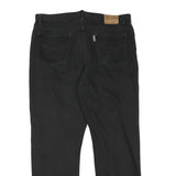 GO WEST Mens Regular Black Denim Jeans W35 L29 Cotton Blend Zip Pocket