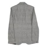 ZARA BASIC Womens Grey Check Blazer Jacket S Woven Classic Button Closure