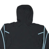 ADIDAS Womens Black & Light Blue Track Jacket XL Polyester Blend Zip Hooded