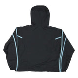 ADIDAS Womens Black & Light Blue Track Jacket XL Polyester Blend Zip Hooded
