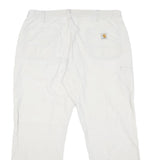 CARHARTT Mens Cotton Blend White Workwear Regular Straight Trousers W36 L28