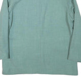 Womens Blue & White Embroidered Linen Blend Button Jacket M Plain Pastoral Scene