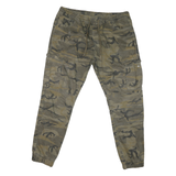 FSBN Mens Cotton Blend Green Camouflage Regular Fit Cargo Trousers W38 L28