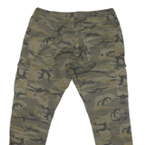 FSBN Mens Cotton Blend Green Camouflage Regular Fit Cargo Trousers W38 L28