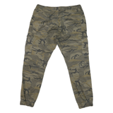 FSBN Mens Cotton Blend Green Camouflage Regular Fit Cargo Trousers W38 L28