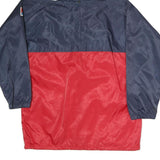 PACIFIC SPORT Mens Navy & Red Zip Jacket L Polyester Colourblock Hooded Outdoor