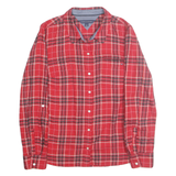 TOMMY HILFIGER Womens Red Plaid Cotton Shirt M Checked Button Down