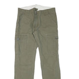 LEVI'S Mens Cotton Blend Green Regular Straight Trousers W33 L32 Casual Zip