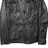 JOI Womens Black Leather Jacket M Button Classic Plain Stylish Outerwear