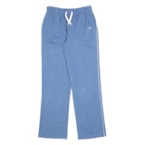 ASICS Womens Joggers Blue with White S W26 L28 Cotton Blend Drawstring Relaxed