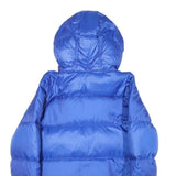 ADIDAS Womens Blue Puffer Jacket UK 10 Polyester Blend Zip Hooded Plain Casual