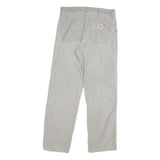 CARHARTT Mens Regular Beige Cotton Blend Zip Trousers W32 L32 Workwear Casual