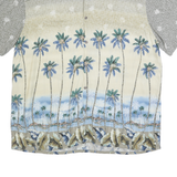 ISLAND SHORES Mens Grey & Cream Palm Trees Rayon Shirt 2XL Hawaiian Holiday