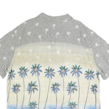 ISLAND SHORES Mens Grey & Cream Palm Trees Rayon Shirt 2XL Hawaiian Holiday