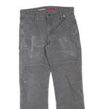 DICKIES Mens Grey Cotton Blend Regular Straight Trousers W30 L30 Workwear