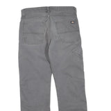 DICKIES Mens Grey Cotton Blend Regular Straight Trousers W30 L30 Workwear