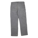 DICKIES Mens Grey Cotton Blend Regular Straight Trousers W30 L30 Workwear
