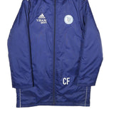 ADIDAS Mens Blue Visam Sport Nylon Zip Up Hooded Jacket S Athletic Plain