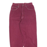 BUS STOP Womens Jeans Red Regular Straight Denim W25 L26 Cotton Blend Zip