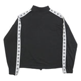 ADIDAS Womens Black & White Logo Tape 1/4 Zip Sweatshirt UK 10 Sportswear