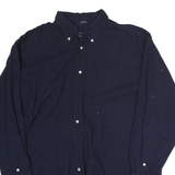 HATHAWAY SPORT Mens Navy Blue Shirt L Cotton Classic Button Down Casual