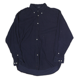 HATHAWAY SPORT Mens Navy Blue Shirt L Cotton Classic Button Down Casual