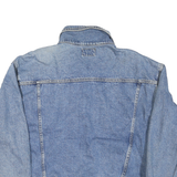 BUGLE BOY Mens Blue Denim Jacket L Cotton Blend Classic Button Casual Retro