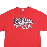 DELTA Mens Red Bulldogs Fresno State Graphic T-Shirt L Short Sleeve Crew Neck