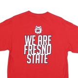 DELTA Mens Red Bulldogs Fresno State Graphic T-Shirt L Short Sleeve Crew Neck