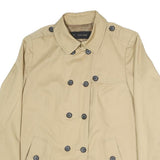 ZARA Womens Beige Button Jacket M Polyester Blend Plain Stylish Casual