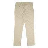 TOMMY HILFIGER Mens Slim Beige Cotton Blend Slim Trousers W32 L32 Casual Work