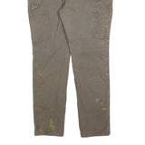 CARHARTT Womens Relaxed Fit Workwear Brown Cotton Blend Jeans W34 L30 Durable
