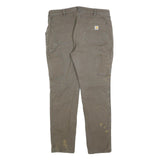 CARHARTT Womens Relaxed Fit Workwear Brown Cotton Blend Jeans W34 L30 Durable