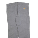 CARHARTT Mens Relaxed Fit Grey Cotton Blend Zip Trousers W40 L30 Casual Workwear