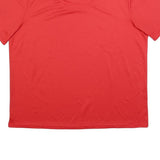 REEBOK Mens Red Athletic T-Shirt L Short Sleeve V-Neck Sports Gym Top