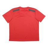 REEBOK Mens Red Athletic T-Shirt L Short Sleeve V-Neck Sports Gym Top