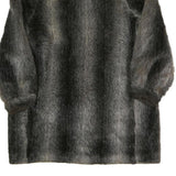 Womens Black Faux Fur Button Jacket L Polyester Blend Soft Plush Outerwear