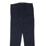 NAPAPIJRI Mens Cotton Blend Slim Navy Blue Trousers W35 L34 Zip Closure Casual